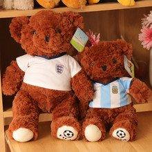 足球泰迪熊毛绒玩具穿球衣的小熊玩偶巧克力熊球迷吉祥物男生礼物