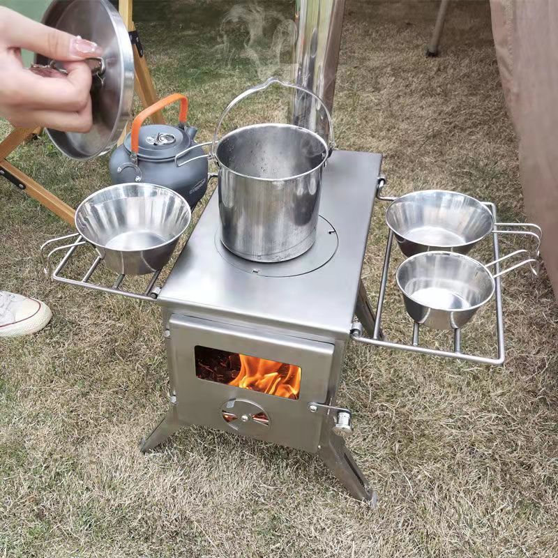 户外柴火灶伸缩取暖帐篷炉多用野餐烧烤炉露营房车游