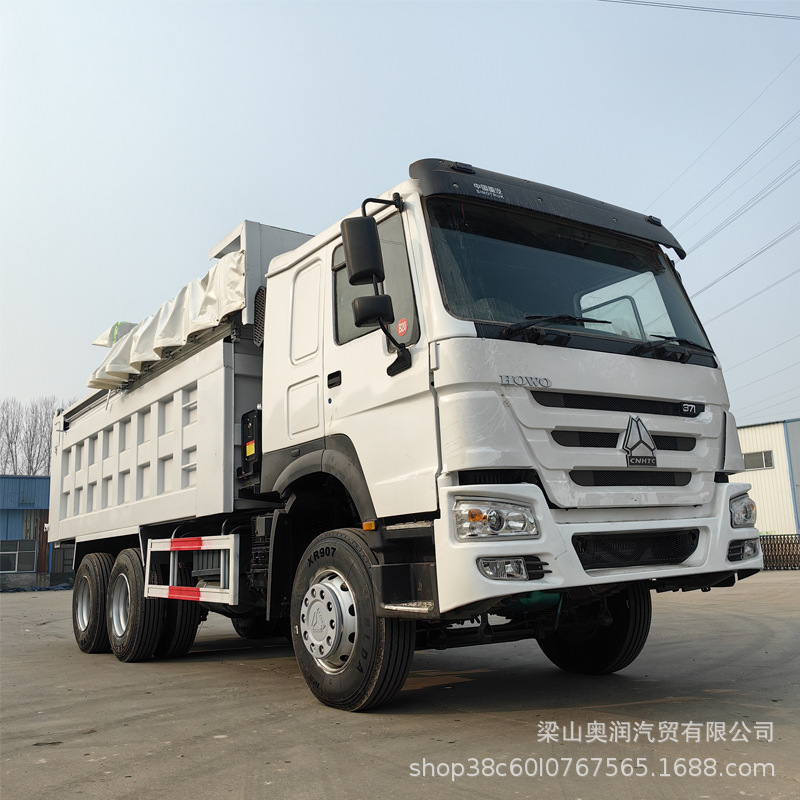 重汽豪沃6*4带篷布自卸车出口 右驾驶舱渣土车厢货车 全新轮胎