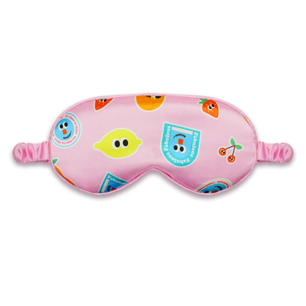 卡通儿童眼罩双面丝绸满版数码印花定制加工遮光旅行睡眠眼罩批发