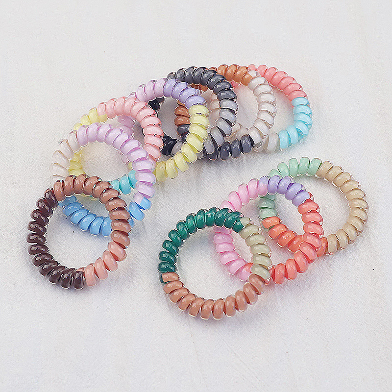 New Color Matching Jelly Screen Printing Phone Line Hair Ring Large Bracelet Phone Headband Face Washing Hair Accessories Tie Ponytail Hair String