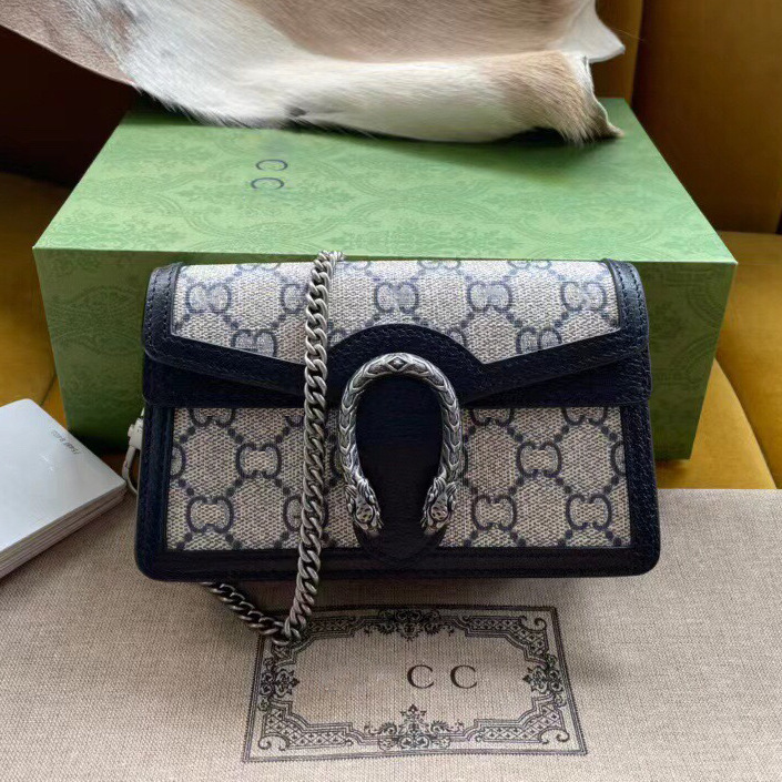 2022新款g家酷奇dionysus系列酒神mini蓝色单肩斜挎链条包女士