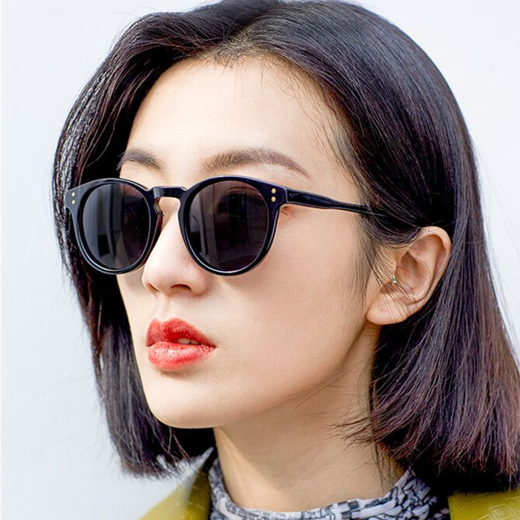 外销新款复古小框明星太阳镜男女士欧美街拍米钉墨镜潮流韩版眼镜