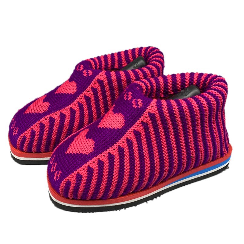 厂家直销毛线鞋子女纯手工编织棉鞋居家冬季保暖鞋成人成品棉拖鞋