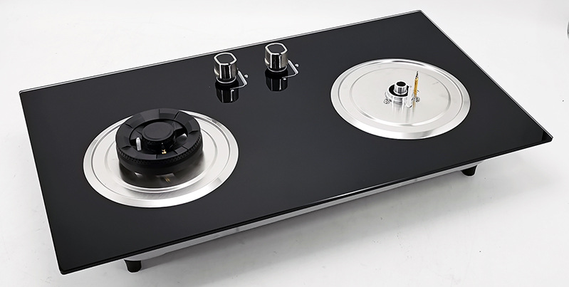 定制嵌入式双灶燃气灶天然气液化石油气飞机铜盖玻璃国标机3c认证