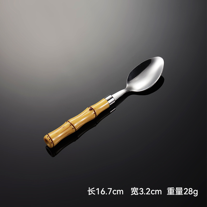 Stainless Steel Bamboo Joint Knife, Fork and Spoon Plug Handle Western Tableware