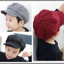 韩版儿童八角帽子 可爱宝宝画家帽 儿童贝雷帽