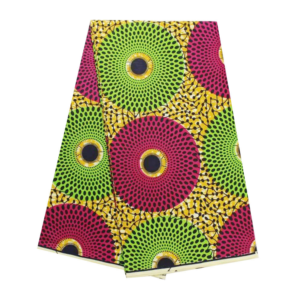 非洲蜡染布高质量涤纶双面印花蜡布6码非洲蜡染布涤纶面料批发