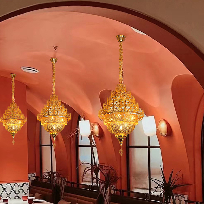 Xinjiang Restaurant Chandelier Exotic Southeast Asian Thai Buddhist Hall Chandelier B & B Inn Retro Hollow Chandelier