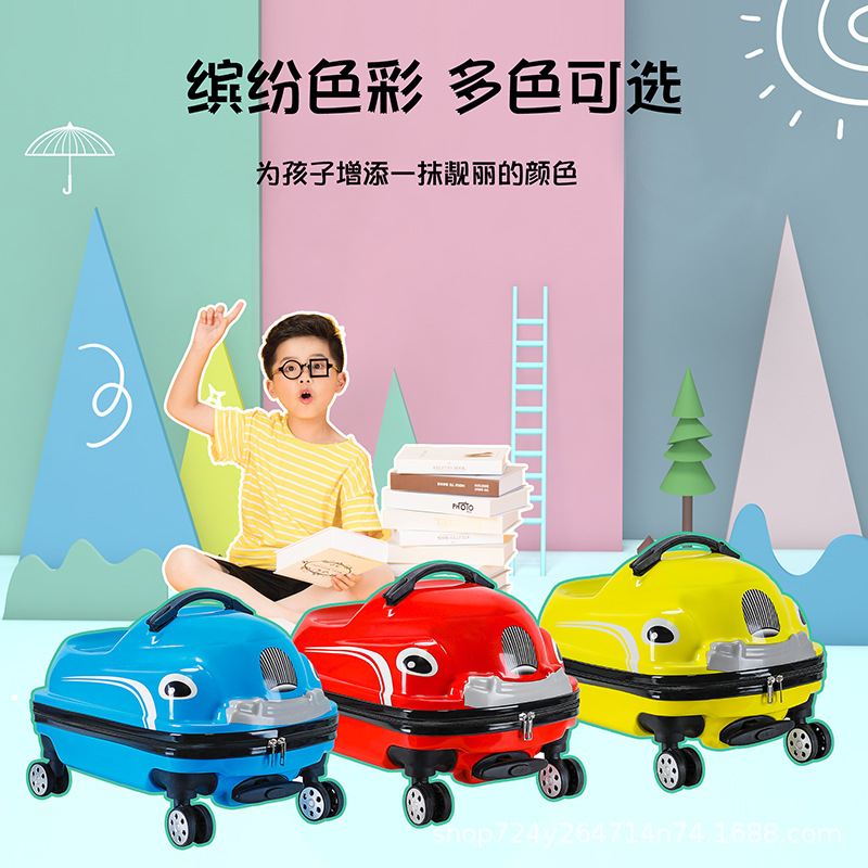 New Cartoon Suitcase Car Children's Luggage Mount Universal Wheel Kindergarten Luggage Bag Printed Logo