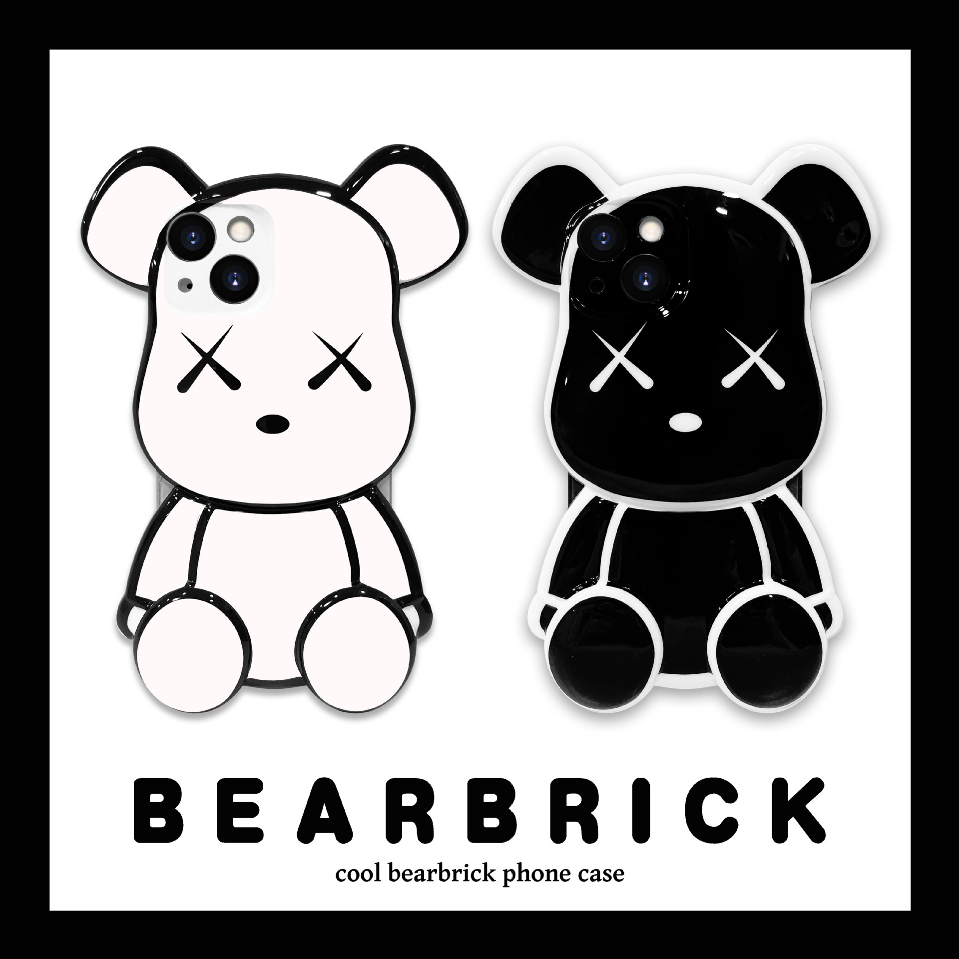 立体潮牌线条暴力熊苹果11适用iphone12/13pro max手机壳xs防摔xr