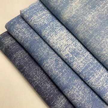 印花雪花做旧水洗牛仔布料服装面料柔软无弹力大幅宽外套裤子裙子