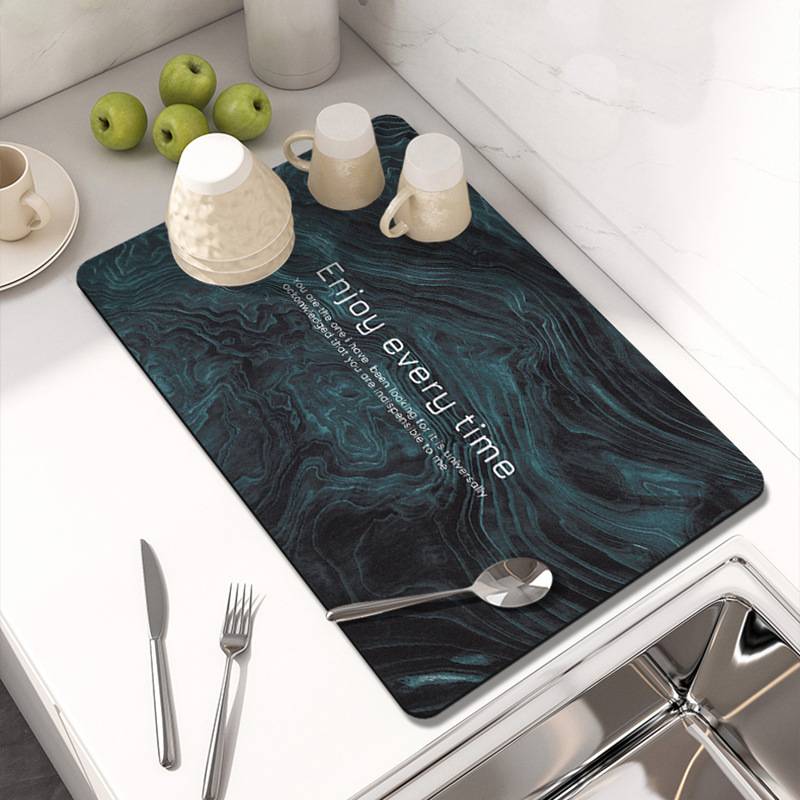 Kitchen Absorbent Non-Slip Water Draining Pad Table Top Diatom Ooze Soft Cushion Wok Bowl Heat Proof Mat Bar Coaster Bowl Plate Mat