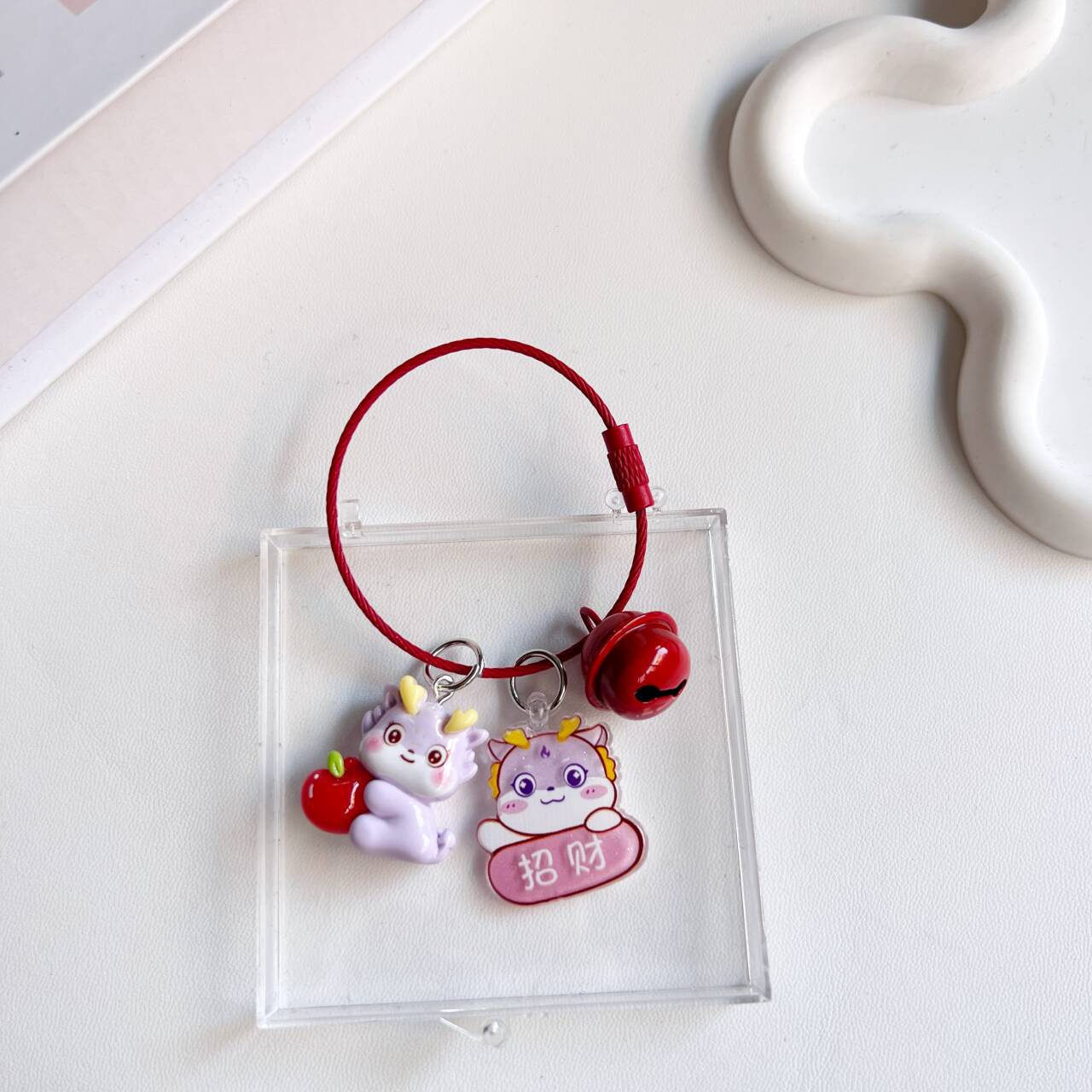 National Tide Lion Dragon Year Keychain Pendant Rich Cute Red Personality Bag in New Year Gift and Ornament