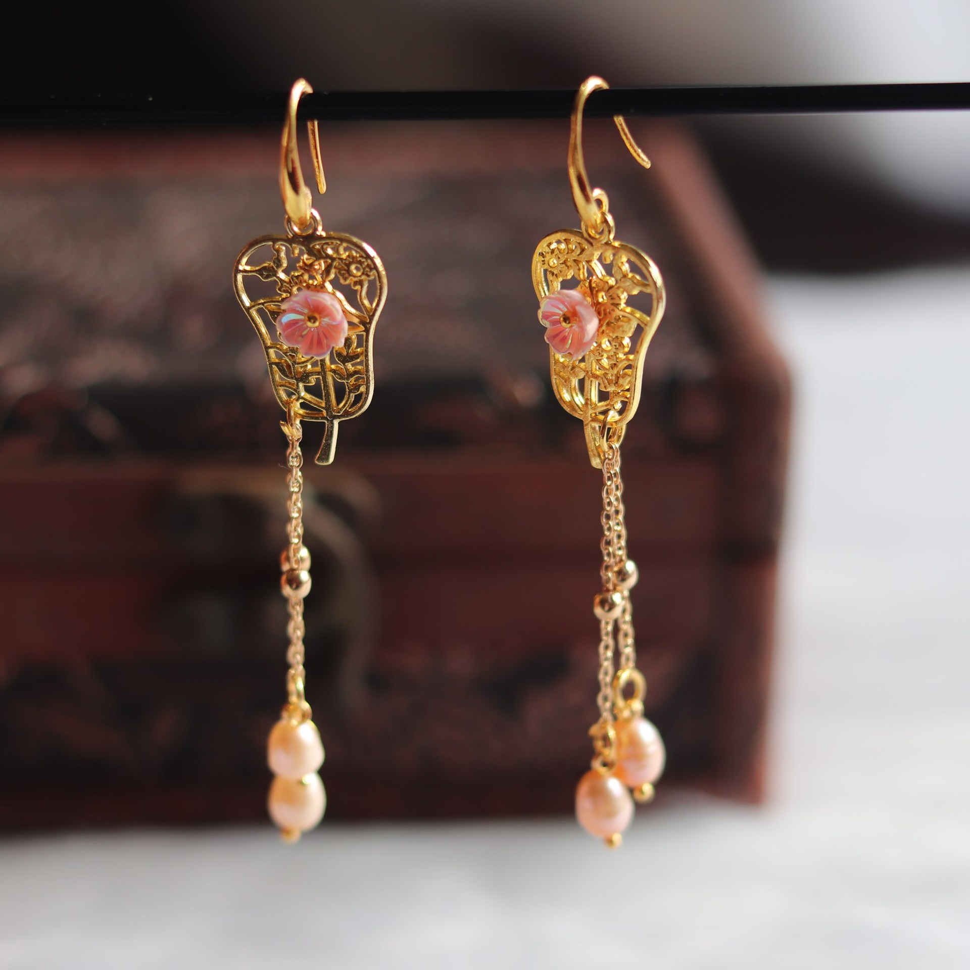 汉服古风耳环流苏耳坠耳夹风简约百搭个性少女中国风复古旗袍耳饰