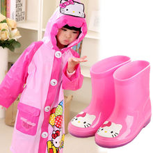 儿童雨鞋女雨靴中筒防滑水鞋幼儿园宝宝雨衣雨鞋套装雨具组合小孩