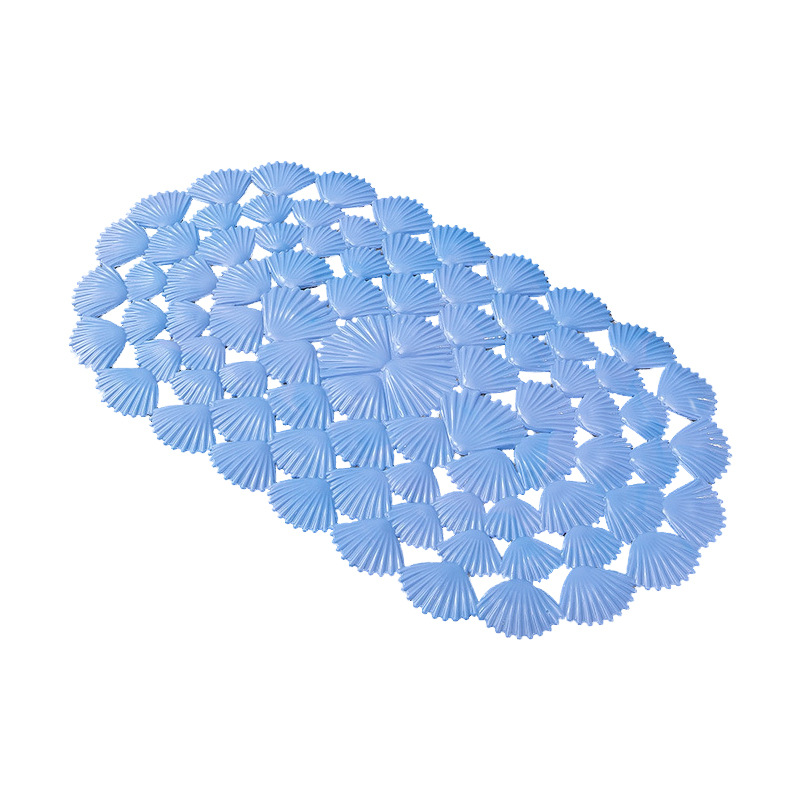 Wholesale PVC Bathroom Mat Oval Shell Bath Massage Foot Mat Bathtub Plastic Mat with Suction Cup Floor Mat