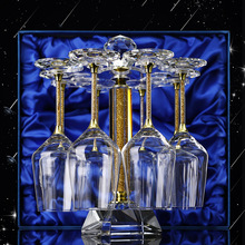 金箔水晶玻璃红酒杯套装醒酒器高脚酒杯个性创意家用奢华高端