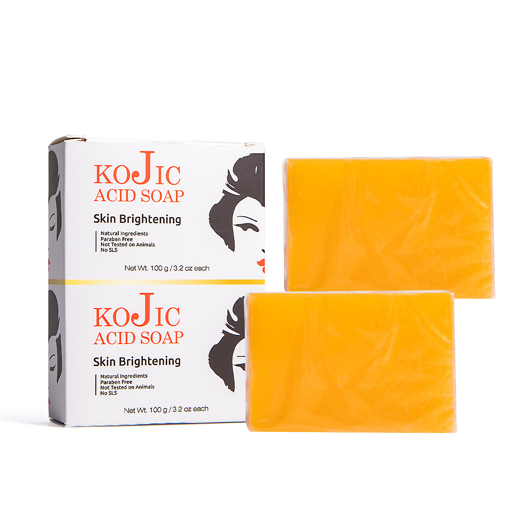 跨境专供Kojic acid soap皂肥手工精油皂香橙木瓜生姜香皂曲酸皂