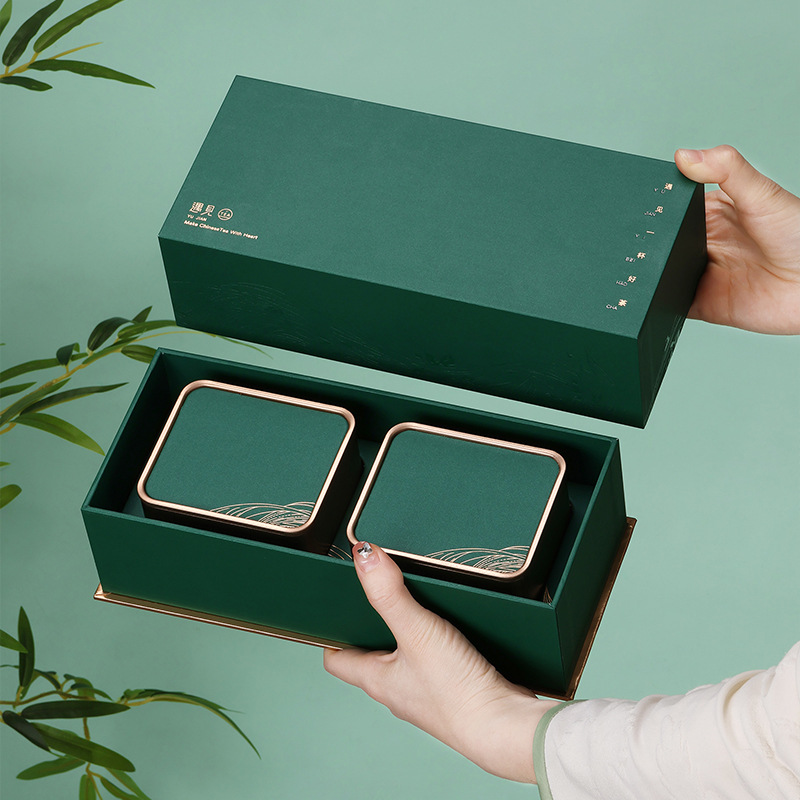 新款竹叶青茶叶包装盒高档绿茶伴手礼盒二两装龙井茶叶罐条盒