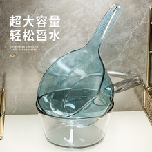 透明水勺厨房水瓢家用塑料大号加厚长柄水舀子水漂洗头勺子