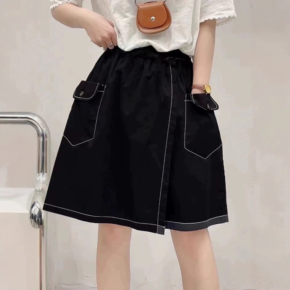 日系工装五分裤裙时尚百搭A字裙女夏季设计感小众假两件五分裙裤