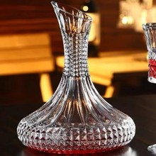 欧式浮雕醒酒器红酒水晶玻璃斜口分酒器家用刻花快速葡萄酒醒酒壶