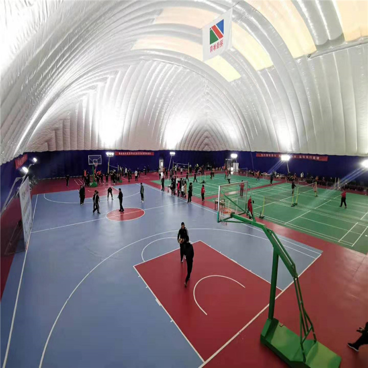 双层充气膜建筑,气膜篮球场,无立柱空间大