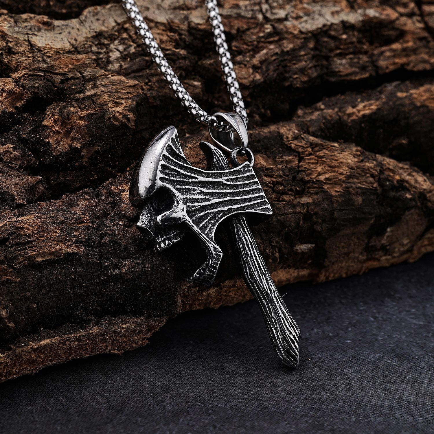 热销上新 欧美风复古霸气鬼头斧头造型不锈钢吊坠时尚饰品批-阿里巴巴