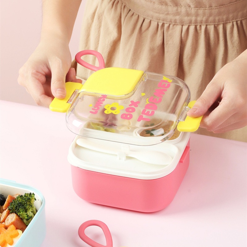 D56 Baby Food Supplement Full Set Water Injection Thermal Insulation Bowl Rice Cereal Spoon Cutlery Outing Infant Solid Food Bowl Baby Special