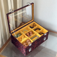 手串木纹大箱文玩展示包装盒带收纳盖子包装盒装盒核桃佛珠礼品件