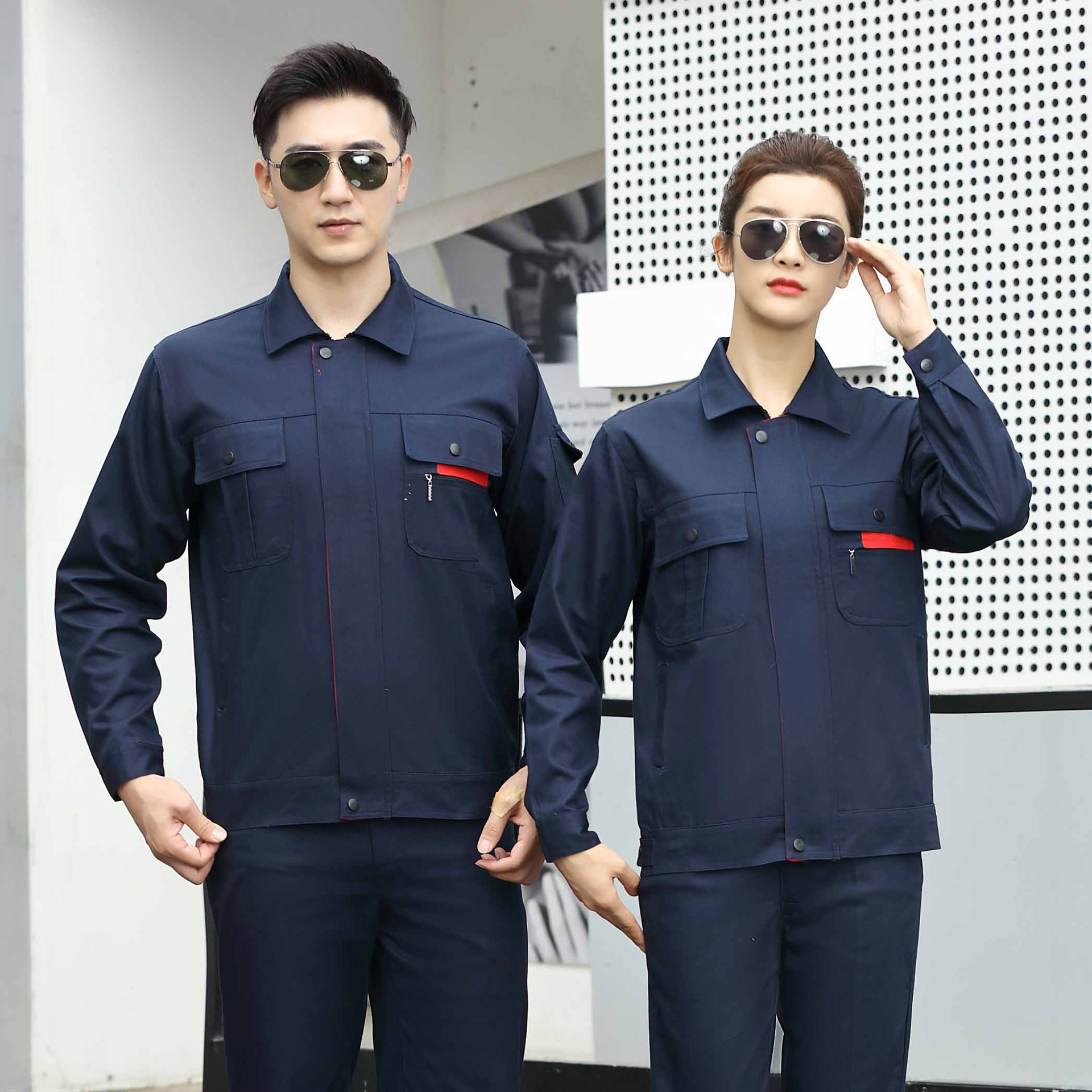 现货供应圣迪美依804款新款牛仔春秋款工作服套装 劳保服 电焊服-报价