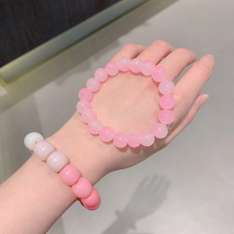 Elementary School Student Decompression Beaded Ice Transparent Amusement Article Bracelet Bodhi Gradient Bracelet Night Market Stall Yiwu Accessories Wholesale Female