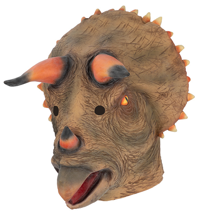 万圣节面具乳胶头套侏罗纪公园同款恐龙头套表演道具酒吧舞会