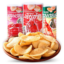 泰国进口manora马努拉玛努拉虾片/蟹片薯片100g*12罐  休闲零食