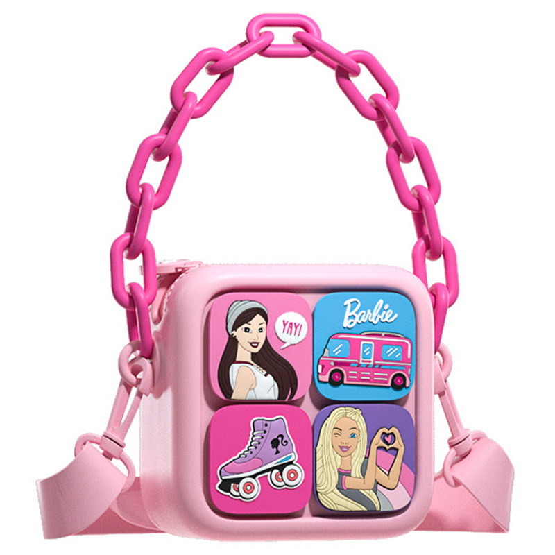Barbies Barbie Shoulder Bag Wholesale Children's Bag Cartoon Ins Creative Clasp Flower Mini Girl's Crossbody Bag