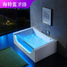 亚克力浴缸瀑布小型浴缸多喷嘴小户型按摩浴缸智能恒温长方形1.8