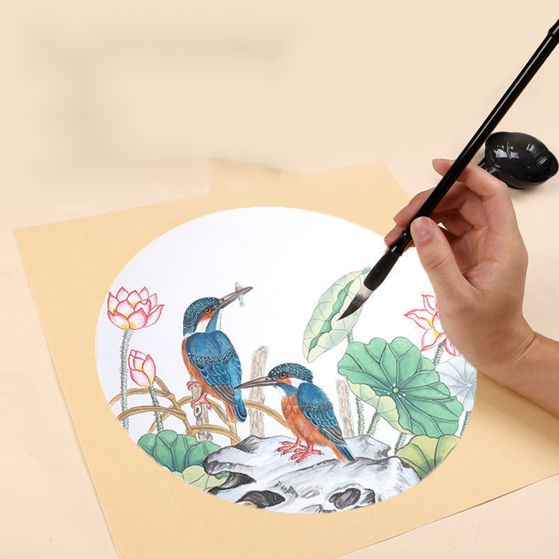 宣纸卡纸加厚国画镜面纸仿古生宣熟宣半生熟书法作品纸圆形工笔画