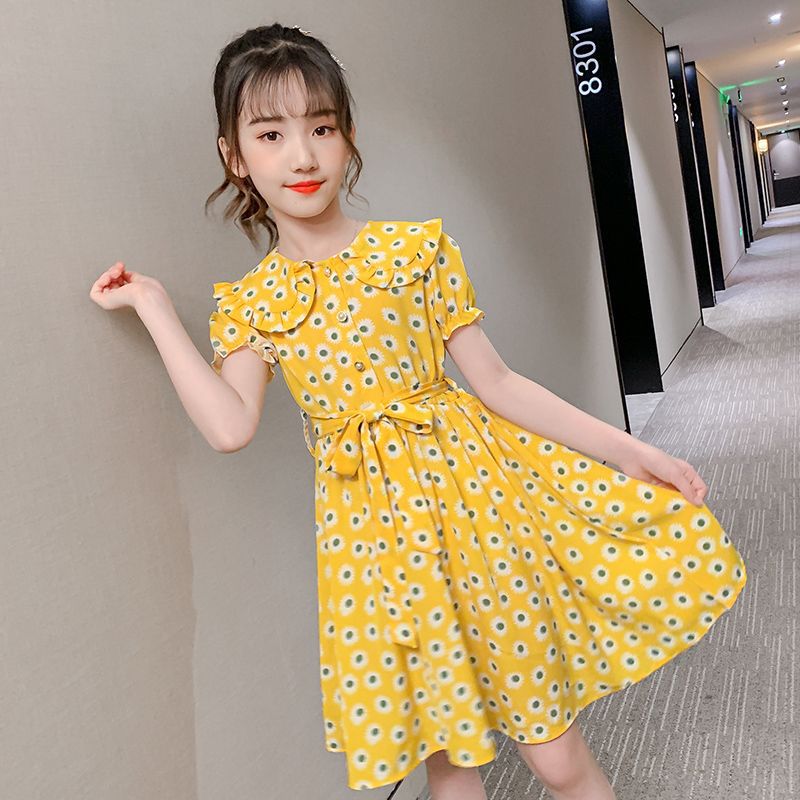 [包邮]女童连衣裙夏装2022新款儿童装洋气碎花雪纺裙子中大童娃娃