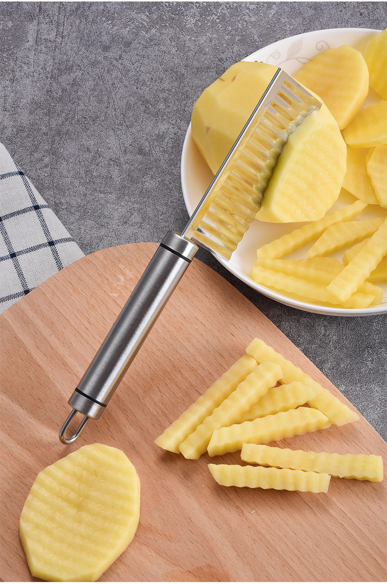 不锈钢土豆切刀切条器薯条刀 切菜器波浪形土豆切花刀
