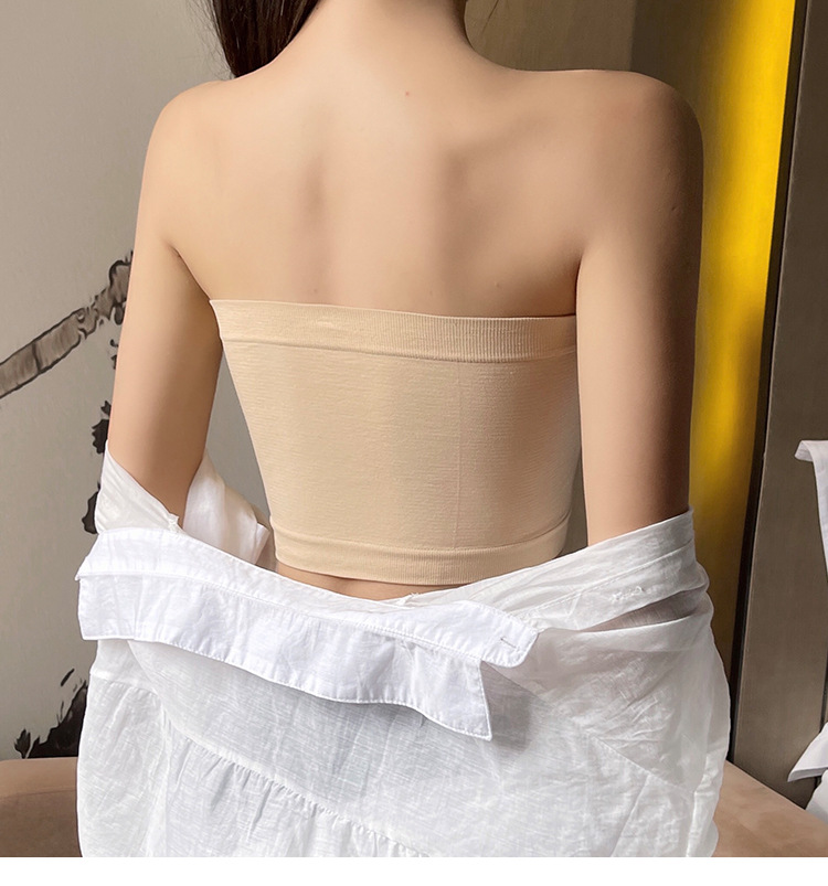 一字围胸抹胸性感防走光均码无缝裹胸内衣女学生韩版初中生