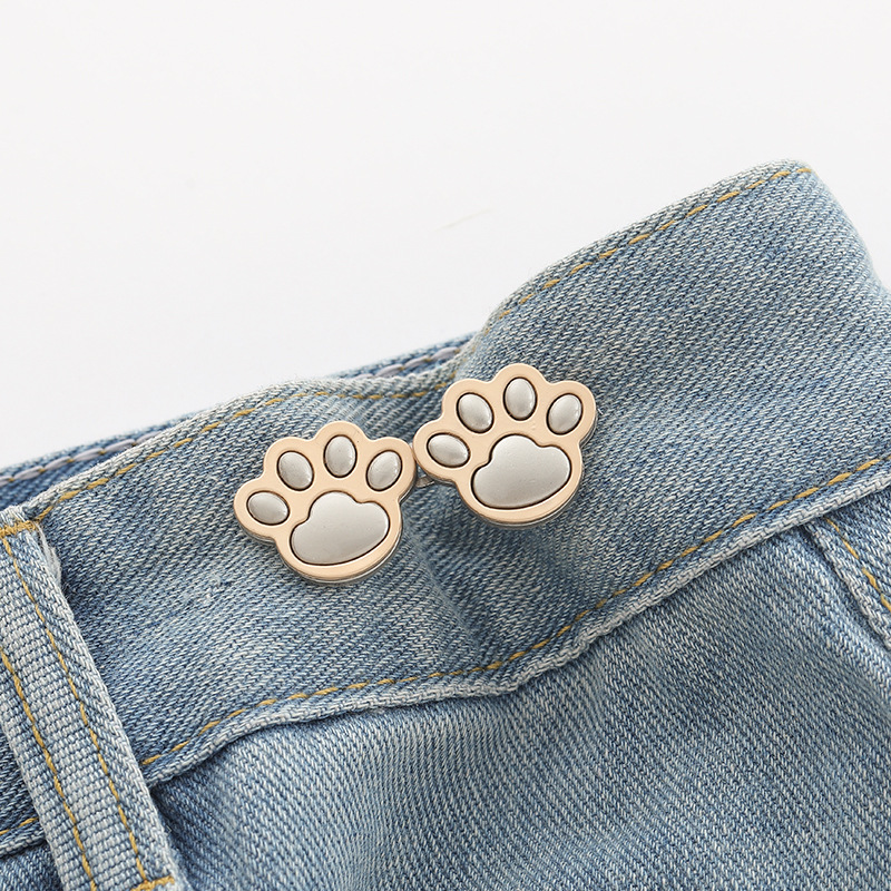 Cute Cat Claw Collection Belt Buckle a Pair of Buckles Detachable Nail-Free Sewing Free Waist-Tight Buttons Waist-Tight Big Change Small Waist-Tight Artifact