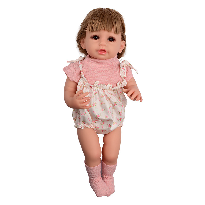 Cross-Border New Arrival Reborn Doll Full Vinyl 55cm Doll Doll Puppet Girl Simulation Baby Wholesale