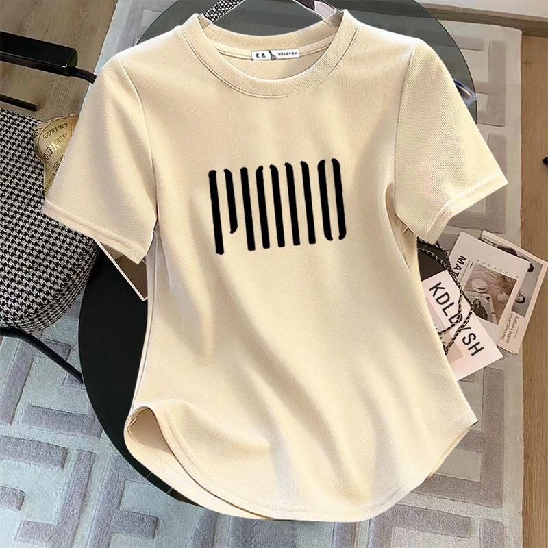 summer curved covering belly thin short sleeve t-shirt top plump girls plus size women‘s clothing fashionable pure cotton half sleeve t-shirt 100.00kg