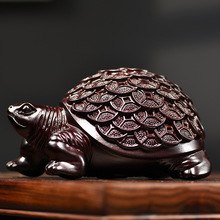 木雕金钱龟摆件物件寿礼送礼长辈实用桌面办公室客厅装饰工艺礼品