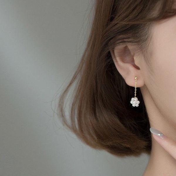 创意小巧珍珠球球耳钉可爱个性简约网红流苏耳环气质唯美耳饰