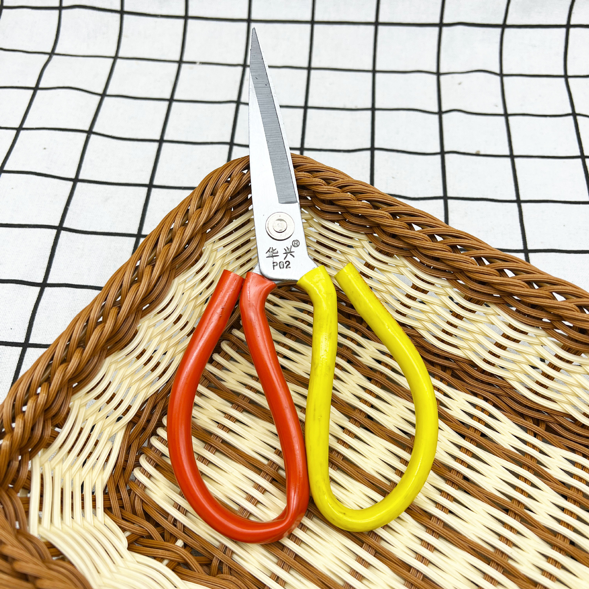 五金农用工具镀镍不锈钢双色胶套剪子鱼头剪大头民用剪刀家用剪刀