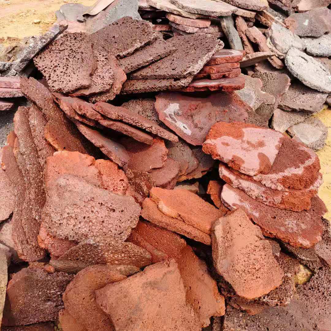 厂家直供火山岩板建筑用红黑火山石板装饰墙壁板材别墅造景文化石