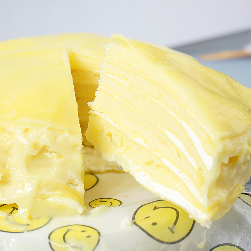 朗益爆浆榴莲千层蛋糕现做休闲零食冷冻奶油蛋糕甜品休闲零食糕点