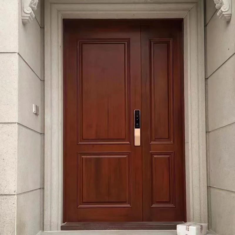 0成交0平方米相似红樱桃原木门别墅子母双开全实木烤漆门防盗入户大门
